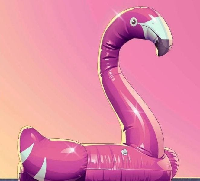Arte de um flamingo em estilo neon, da identidade visual de GTA 6
